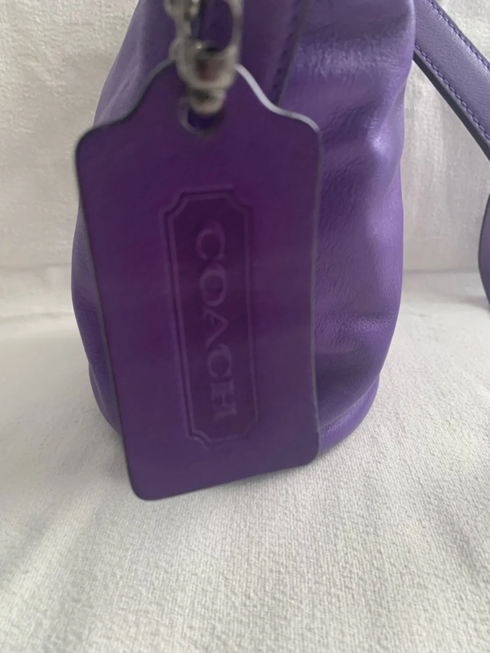 Vintage 2014 Coach Bleaker Sport Mini Duffle Purple Cross Body Bag - Picture 5 of 16
